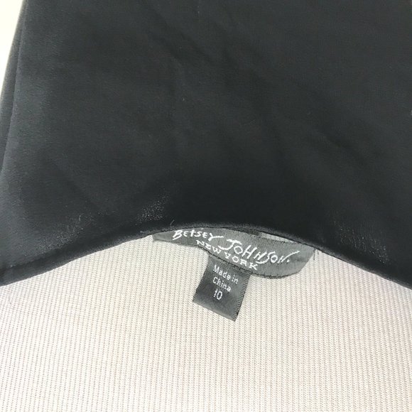 Betsey Johnson Black pink lace spaghetti strap silk midi evening party dress 10 - Picture 8 of 12